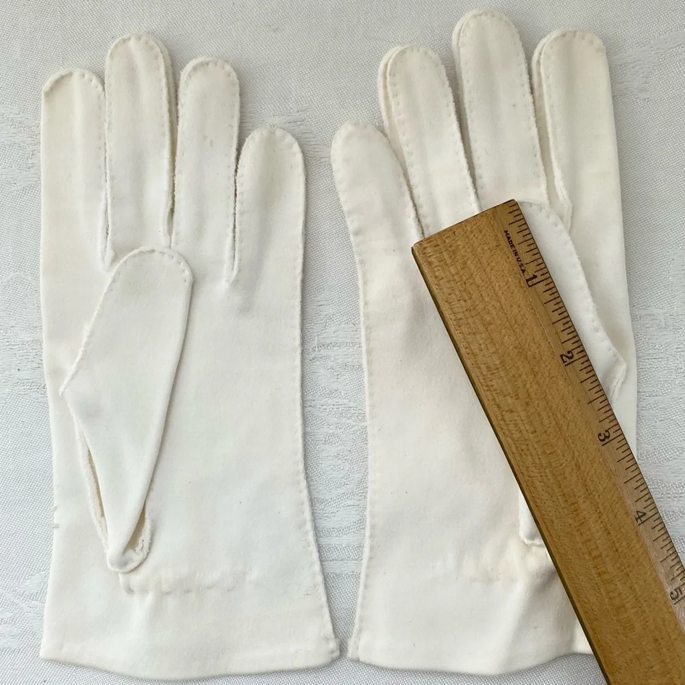 Vintage Beaded Gloves Hand Sewn in Philippines American Made Fabric Small